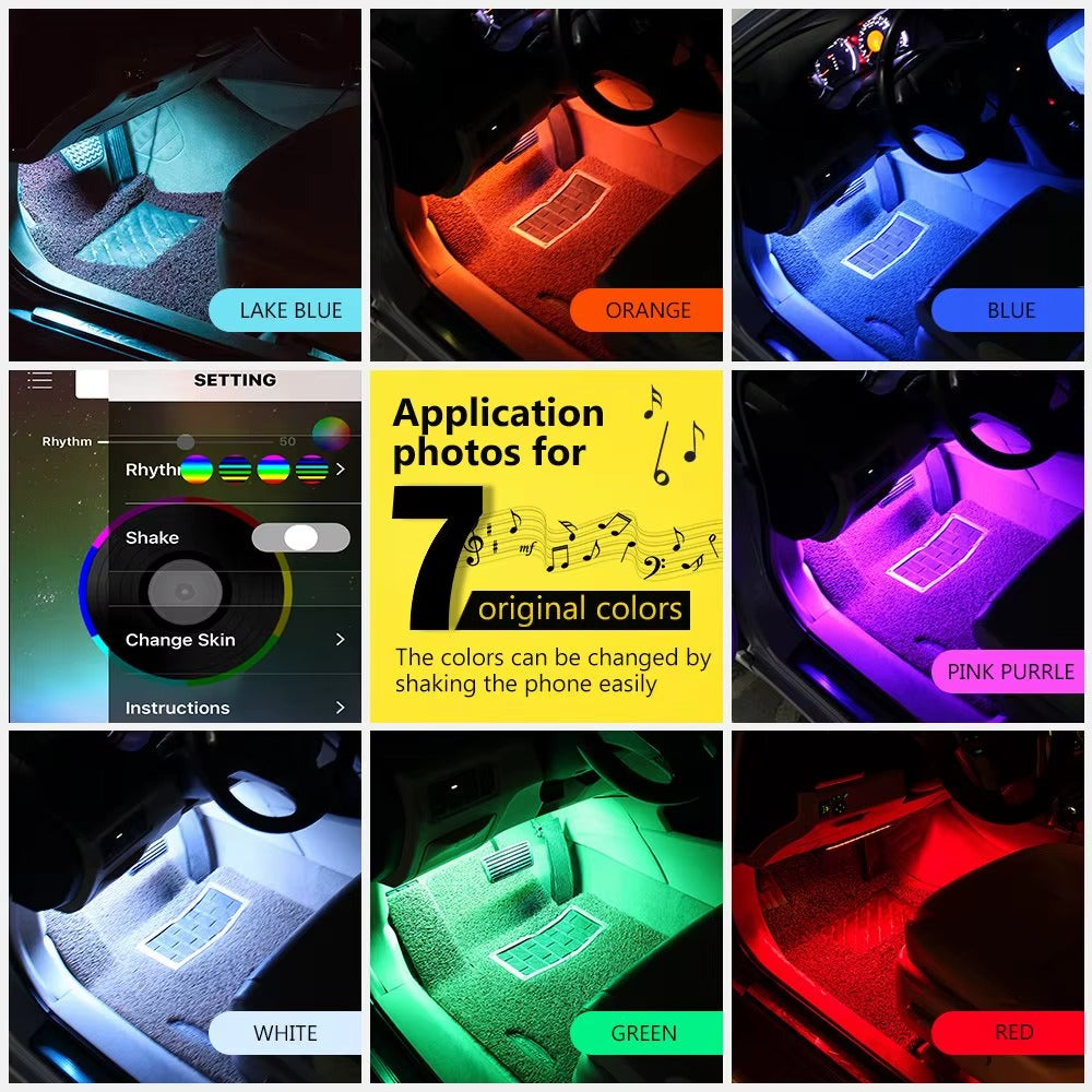 RGB Car Interior LED Light Strip — App & Music Sync